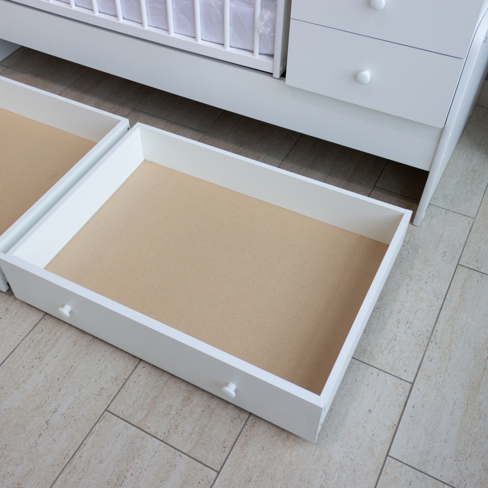 Кровать детская с комодом и ящиками "Колибри" (белый)