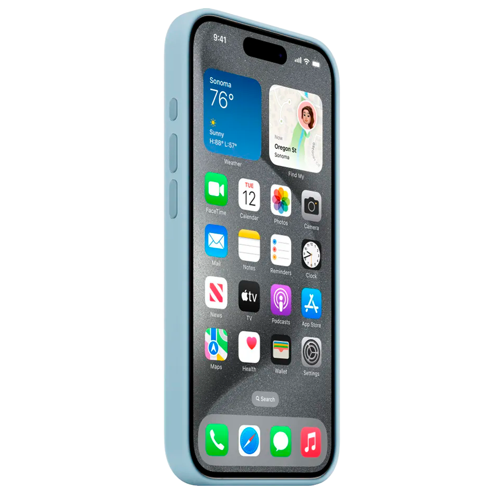 Силиконовый чехол с поддержкой MagSafe Apple Silicone Case для iPhone 15 Pro Max, Light Blue (Светло-голубой)