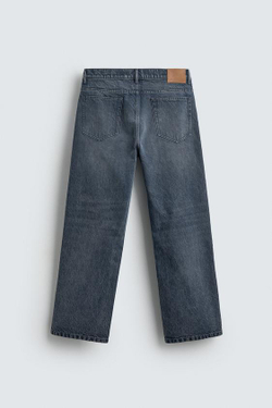 ZARA ДЖИНСЫ STRAIGHT ANKLE FIT, СЕРО-СИНИЙ