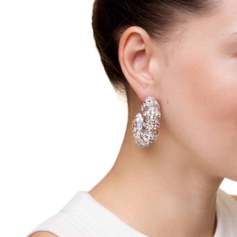 Серьги Крупный Бриллиант – Серебро