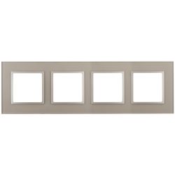 14-5104-04 ЭРА Рамка на 4 поста, стекло, Эра Elegance, шампань+шамп