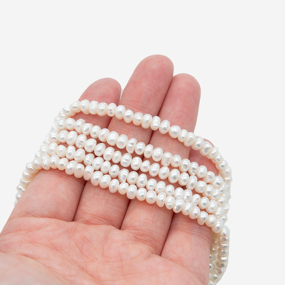 Жемчуг культивированный "Кукуруза" A+ Grade, белый, 5*3,3мм