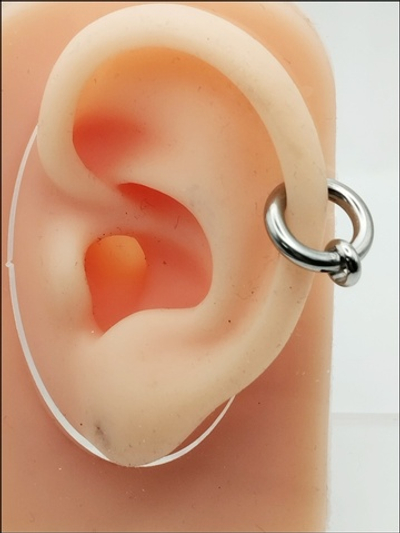 Клипса стальная "Кольцо" без прокола уха.