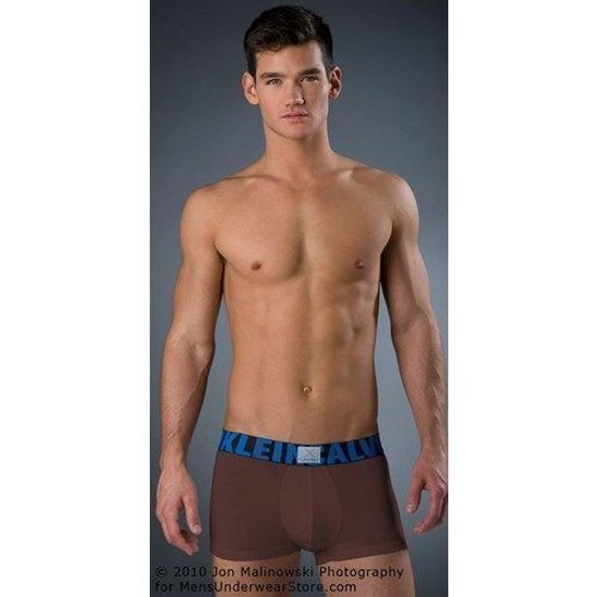 Мужские трусы боксеры коричневые Calvin Klein X Word Trunk Brown Modal