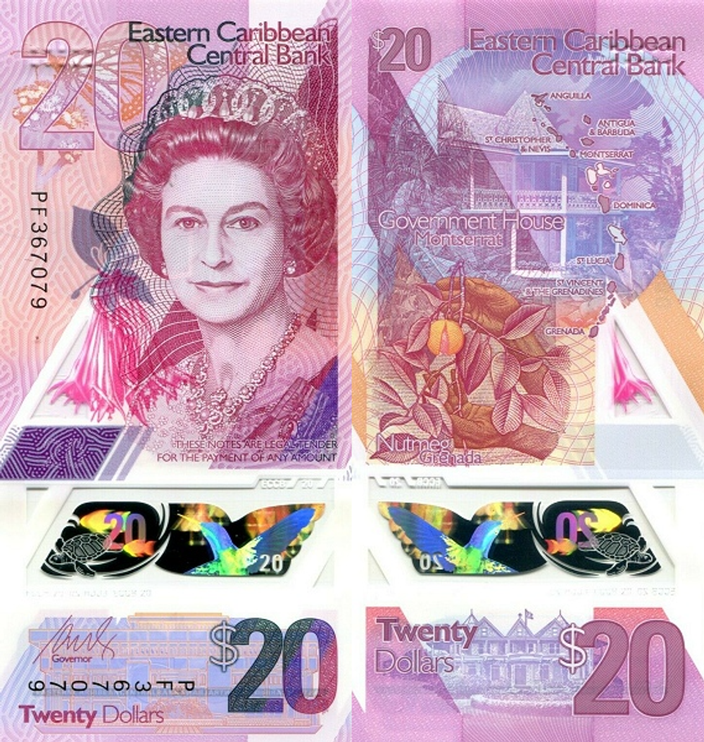 Восточные Карибы 20 долларов 2019 Дом правительства UNC