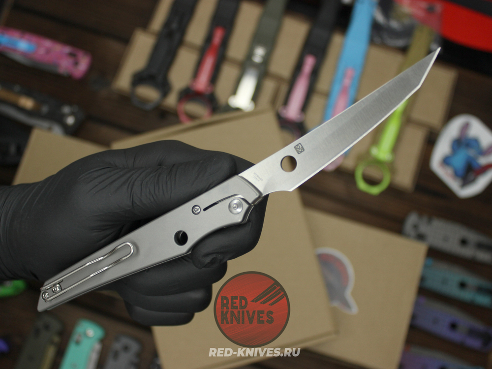 Нож Spyderco COBOL Titanium - рукоять титан, клинок сатин