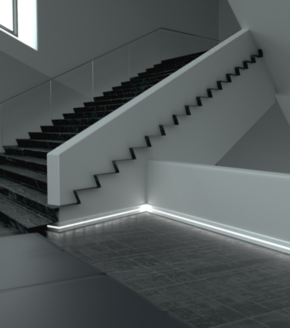 Плинтус МДФ EVROWOOD, PN 050 LED, Белый