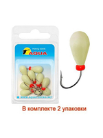 Мормышка фосфорная №80 КАПЛЯ корюшиная, 10шт