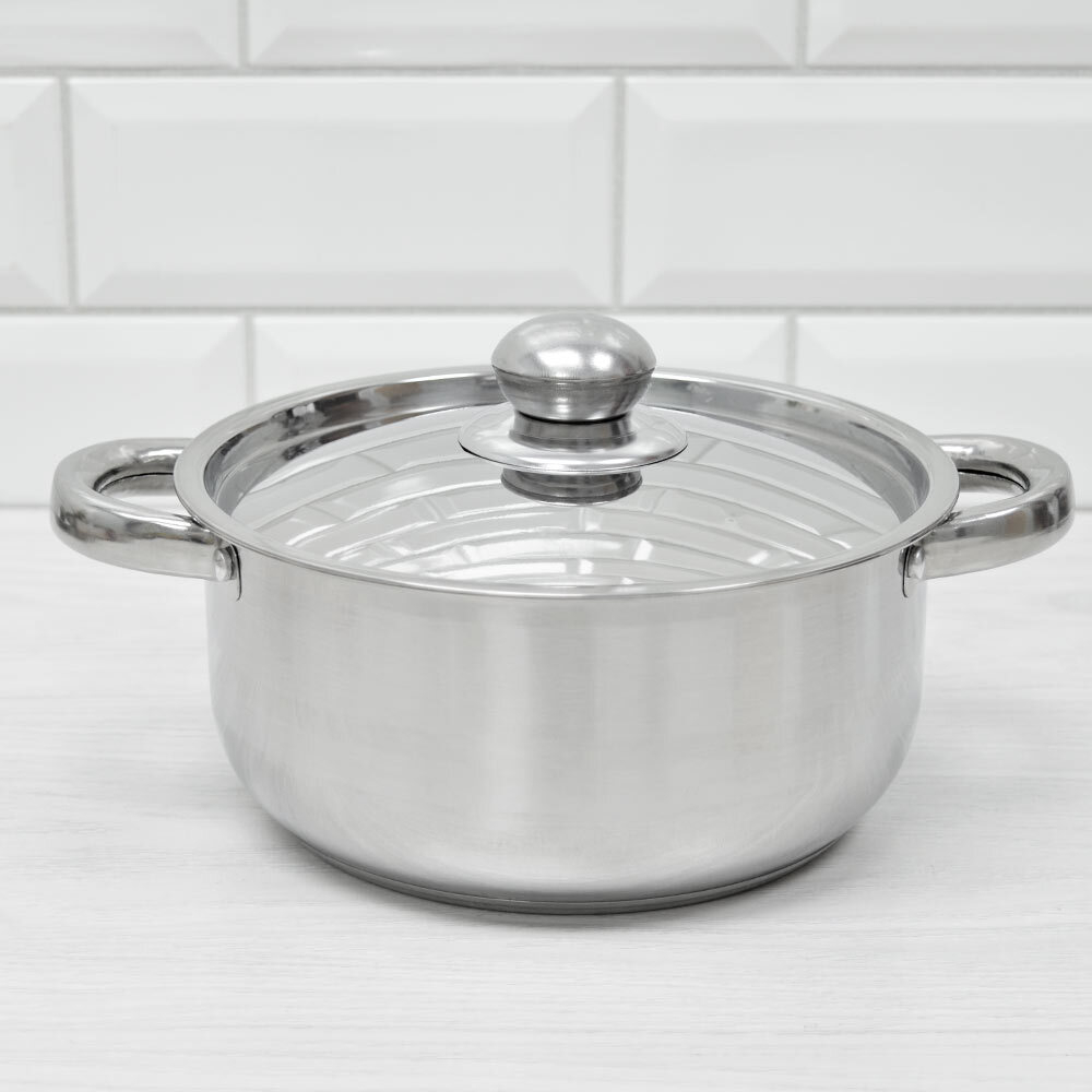 Набор кастрюль 4 предмета (20см, 22см, 24см, 26см) нерж, индукционное дно