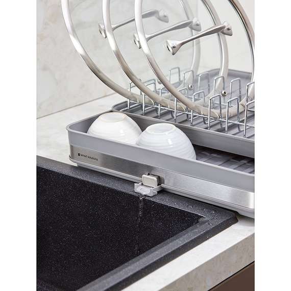 Сушилка для посуды atle раздвижная большая, серая