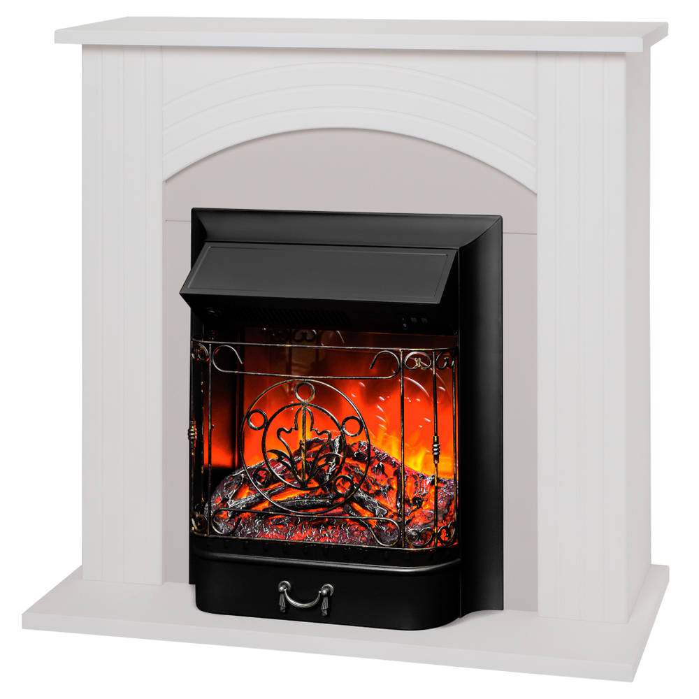 Каминокомплект Real Flame Hanna WT с очагом Majestic Lux Black (без пульта)