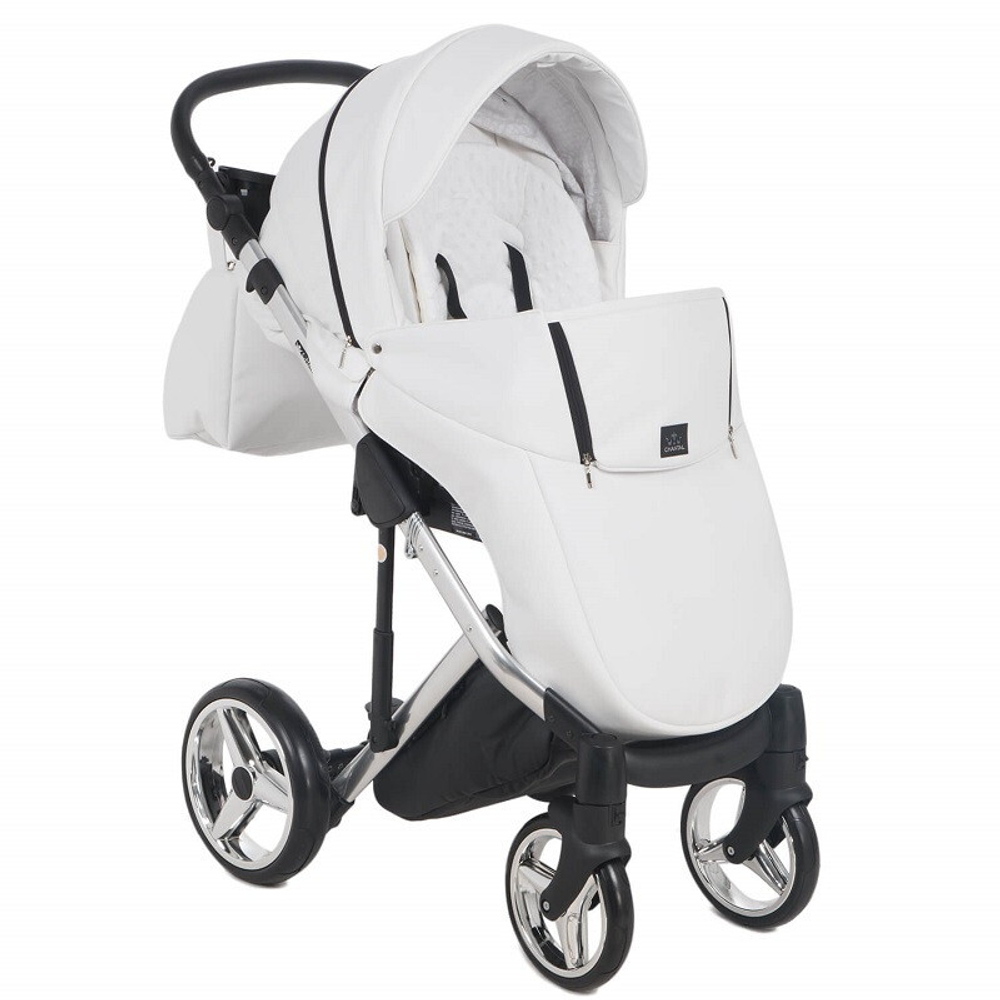 Детская коляска Adamex Chantal Star Collection 2 в 1 STAR105 белый+серебряный