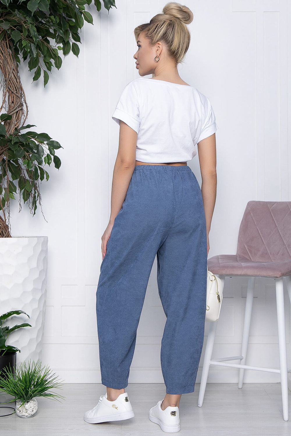 Брюки бохо широкие (голубые) Б10843 LT Collection