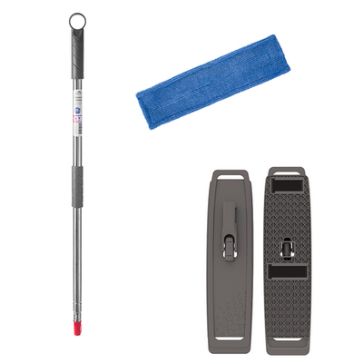 Набор из телескопической ручки 160 см, подвижного основания для швабры и сменной насадки из микрофибры