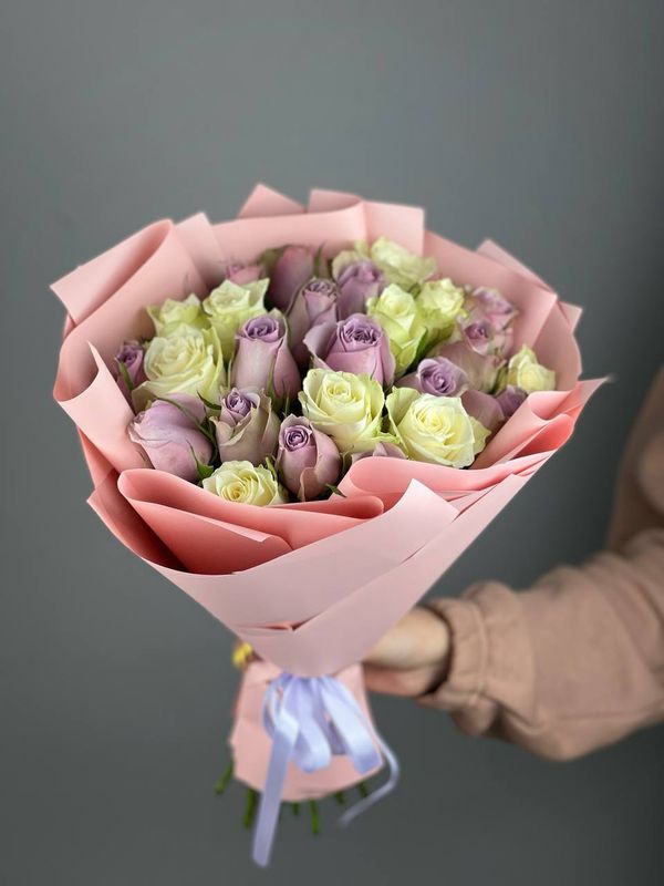 Букет роз Атена и Саманта Бридал 40 см (в упаковке)