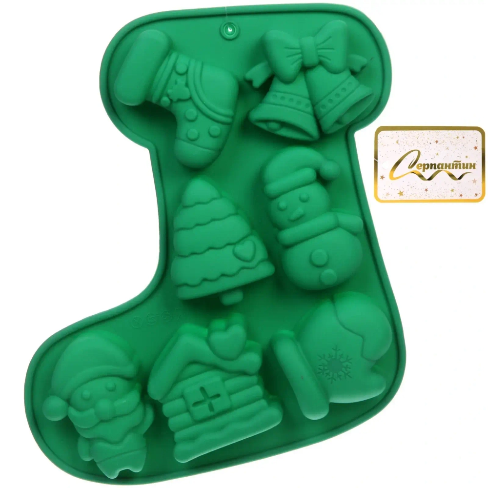 Форма силиконовая «Новогодний носок» 18,5*23*2,5см