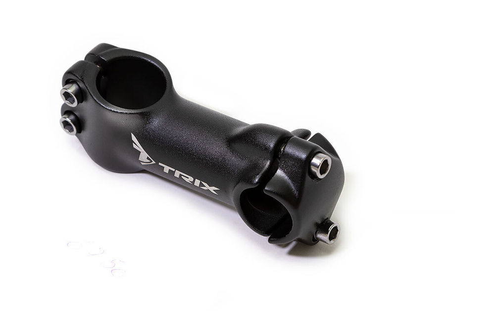 Вынос руля TRIX, алюминиевый кованый, MTB, для безрезьбовой вилки 1-1/8", под руль 25,4мм, двухболт.