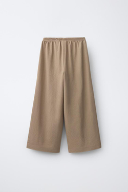 ZARA БРЮКИ WIDE LEG СВОБОДНОГО КРОЯ, СВЕТЛЫЙ ЖЕЛТО-КОРИЧНЕВЫЙ