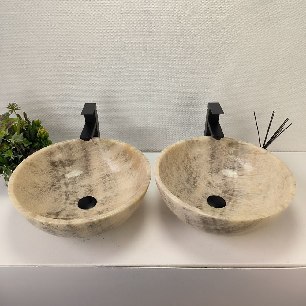 Раковина из оникса ПАРА! Bowl Grey TinLip BO-63020 45*45*17 42