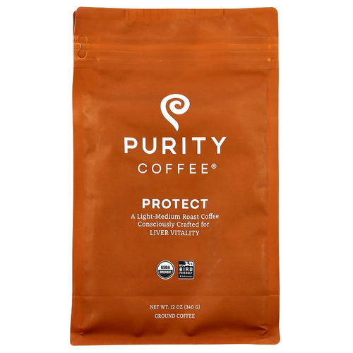 Purity Coffee, Protect, молотый, легкая и средняя обжарка, 340 г (12 унций)