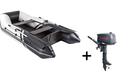 Броня-280 белый-черный + KAMISU T 5 BMS (комплект лодка + мотор)
