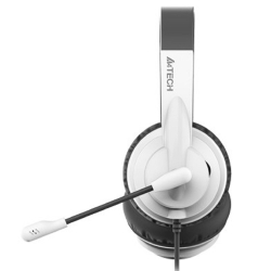 Гарнитура A4Tech HU-10 черный / белый 2м накладные USB(HU-10 / USB / BLACK+WHITE)