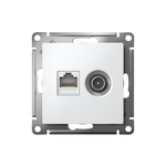 Розетка компьютерная + телевизионная 2-м СП AtlasDesign RJ45 кат.5E + TV механизм лотос SE ATN001389