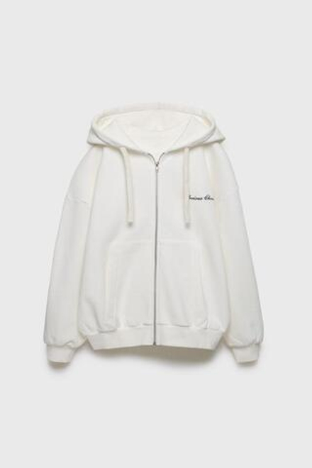 ZARA ТОЛСТОВКА С ВЫШИВКОЙ, ЭКРЮ