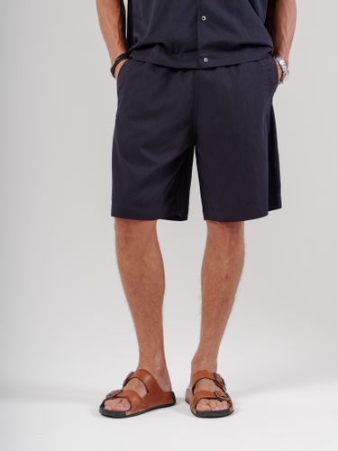 Синий хлопковый костюм Heathen с шортами и брюками