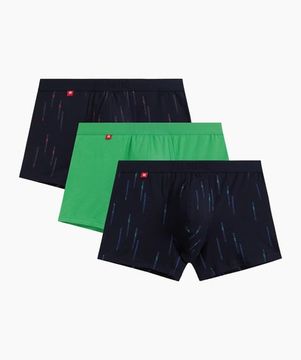 Трусы мужские боксеры (3шт) Atlantic 3MH-210, темно-синий + зеленый