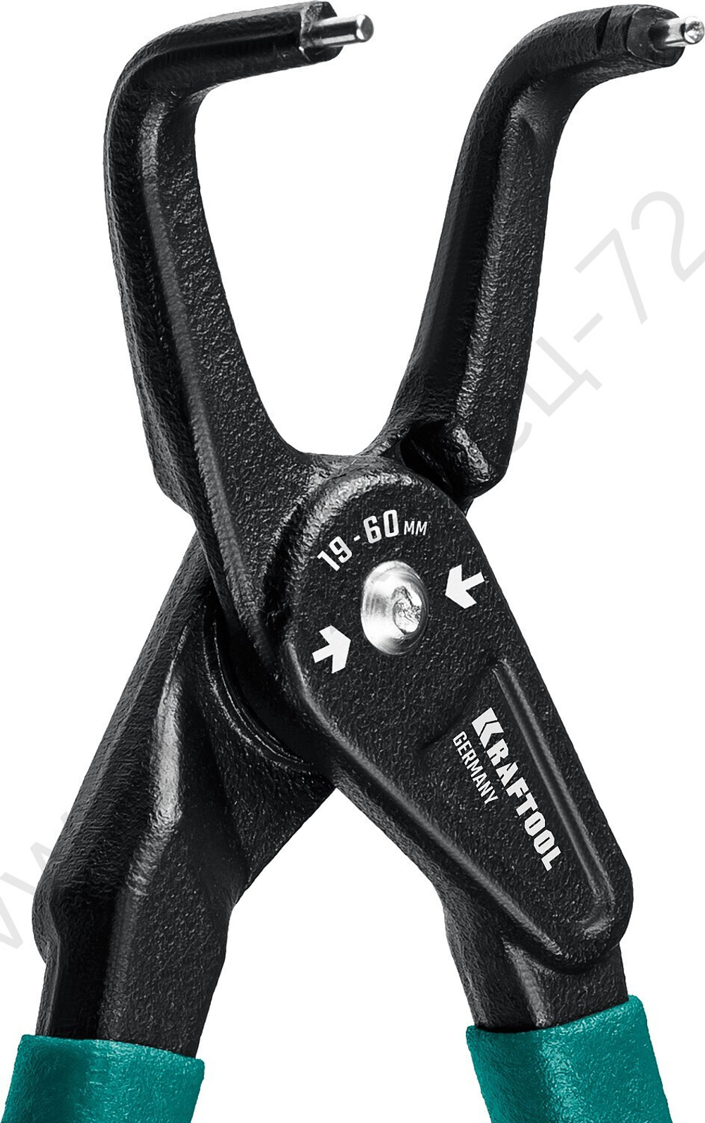 KRAFTOOL 180 мм, изогнутые губки, внутренний, Съемник стопорных колец (22812-2)