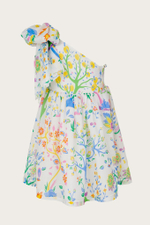 Белое платье с цветочным принтом "Ирис"