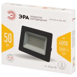 Прожектор светодиодный уличный ЭРА LPR-023-0-30K-050 50Вт 3000K IP65 гарантия 2 года