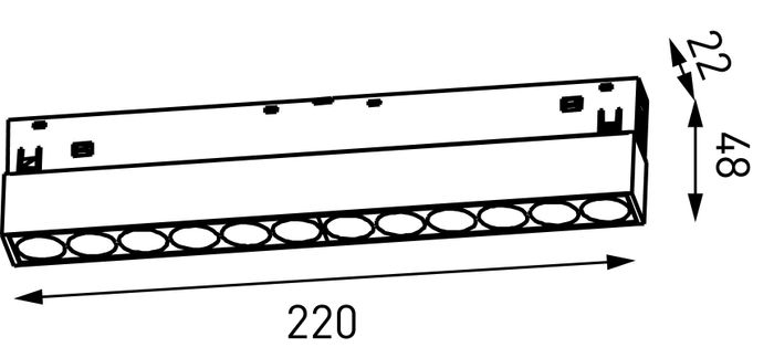 Трековый светильник линейный дарклайт Lumker SY-LINK-220-BL-12-WW