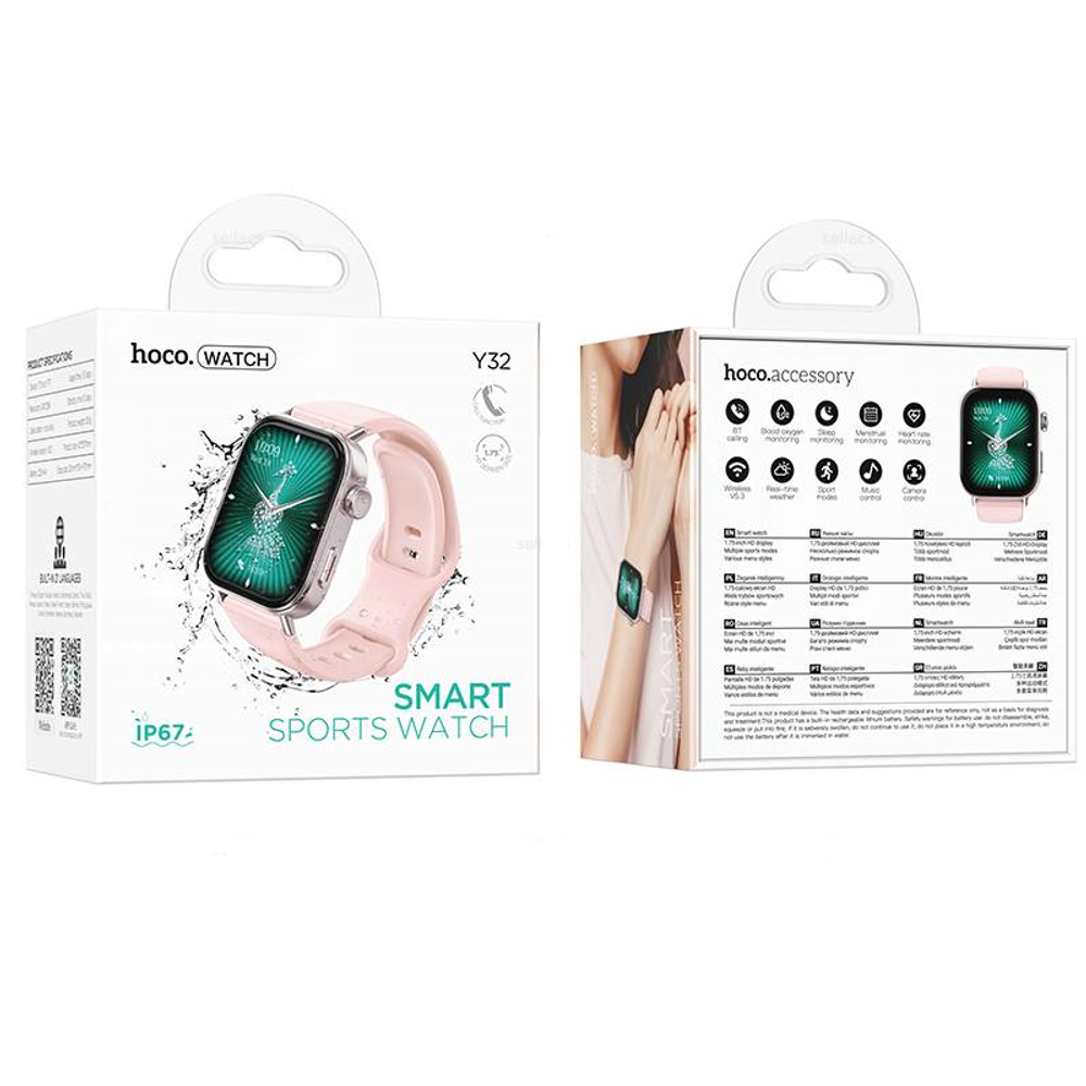 Смарт-часы HOCO Y32 Smart sports watch (розовый) Call Version