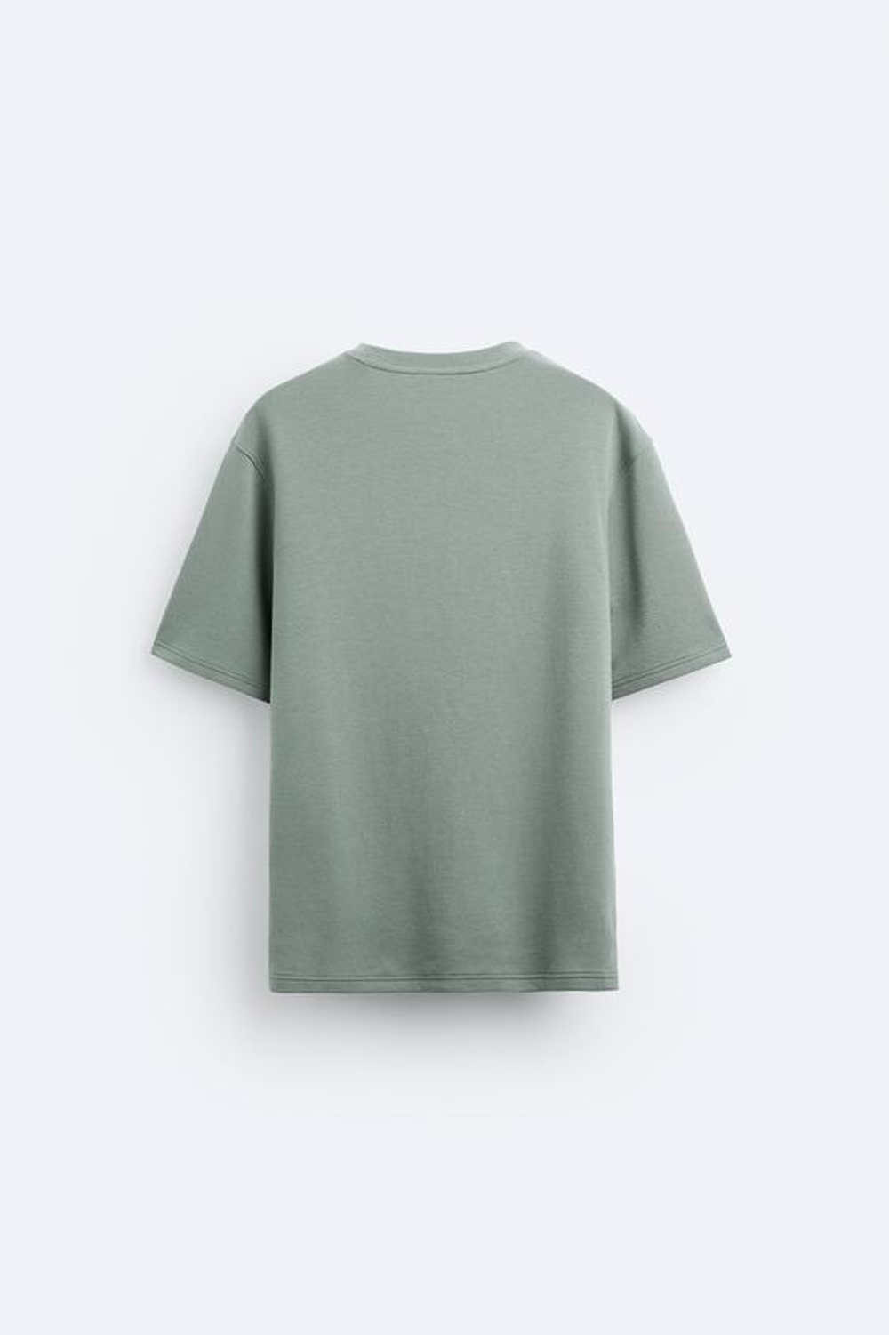 ZARA ФУТБОЛКА ИЗ РЕЛЬЕФНОЙ ТКАНИ, МЯГКИЙ ЗЕЛЕНЫЙ