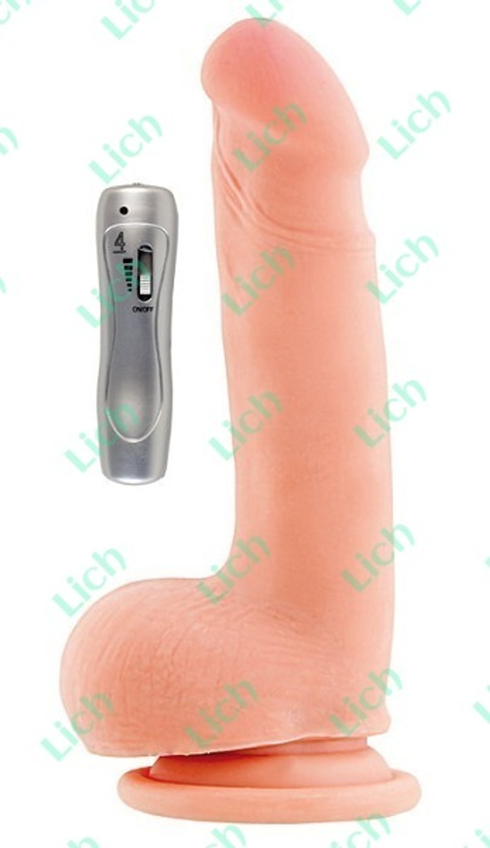 Телесный вибратор на присоске, 15 см