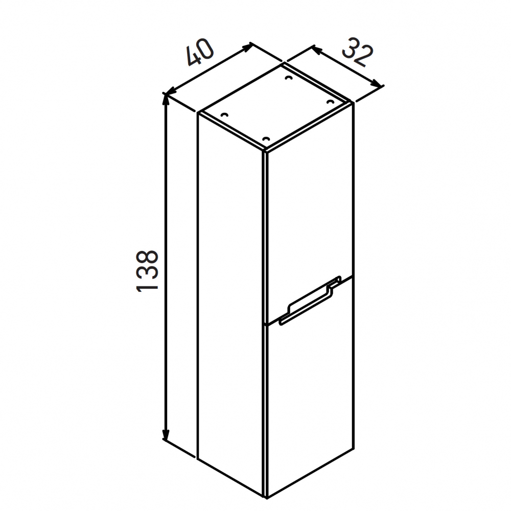 Пенал ORKA Lodi 40 подвесной, белый, золото, универсальный