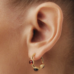 Серьги КОЛТ позолота с гранатами