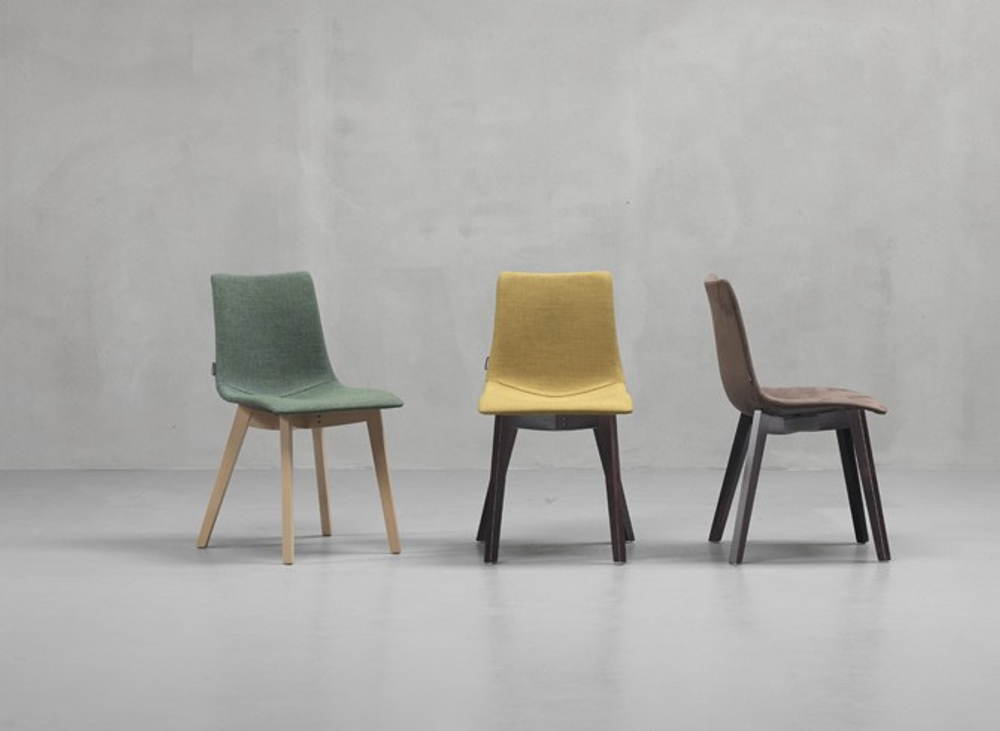 Стул с обивкой Scab Design Natural Zebra Pop, натуральный бук, белый