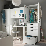 Гардероб - IKEA SMÅSTAD/SMASTAD/СМОСТАД ИКЕА,  181х240 см, белый/синий