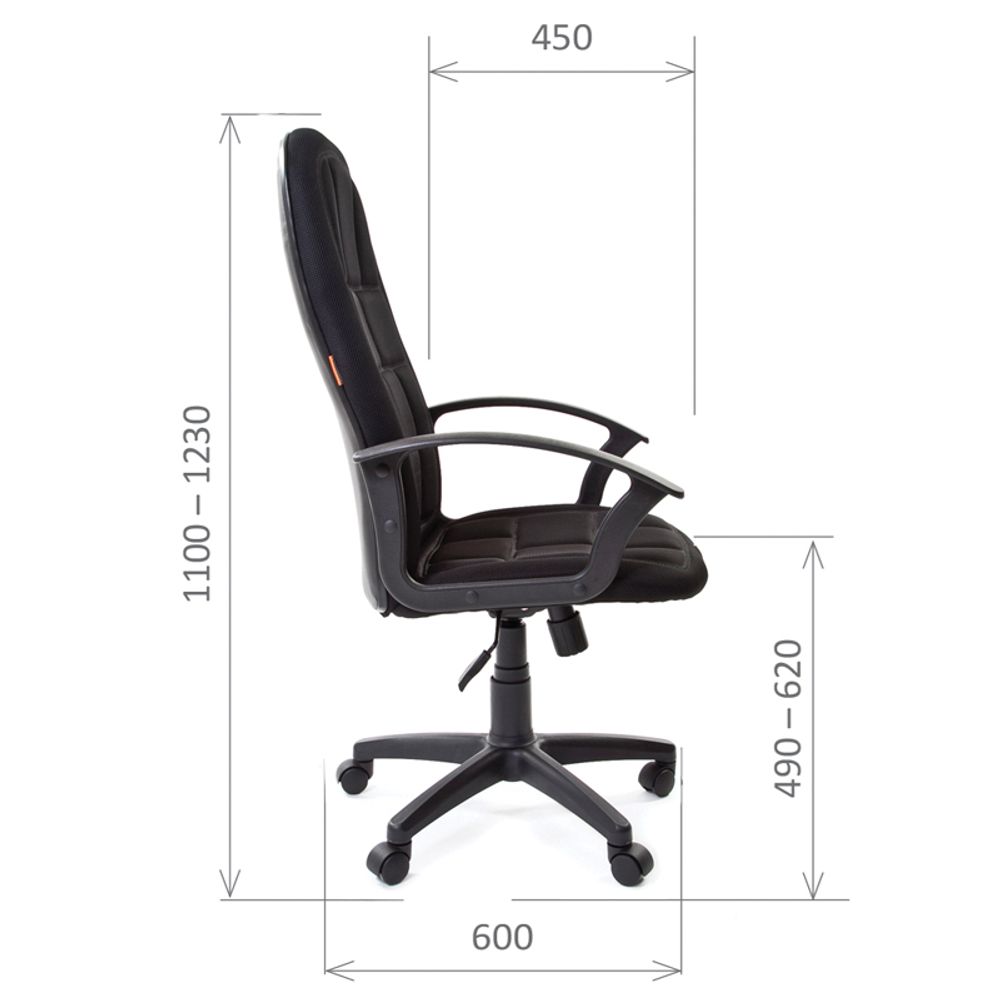 Кресло руководителя Chairman 737 PL, TW-11 ткань черная, механизм качания