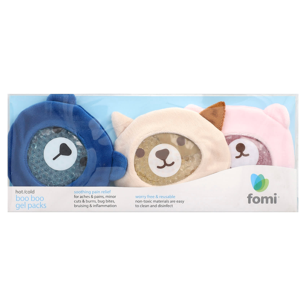 FOMI, Hot/Cold Boo Boo, гелевые компрессы, мишки, 3 шт.