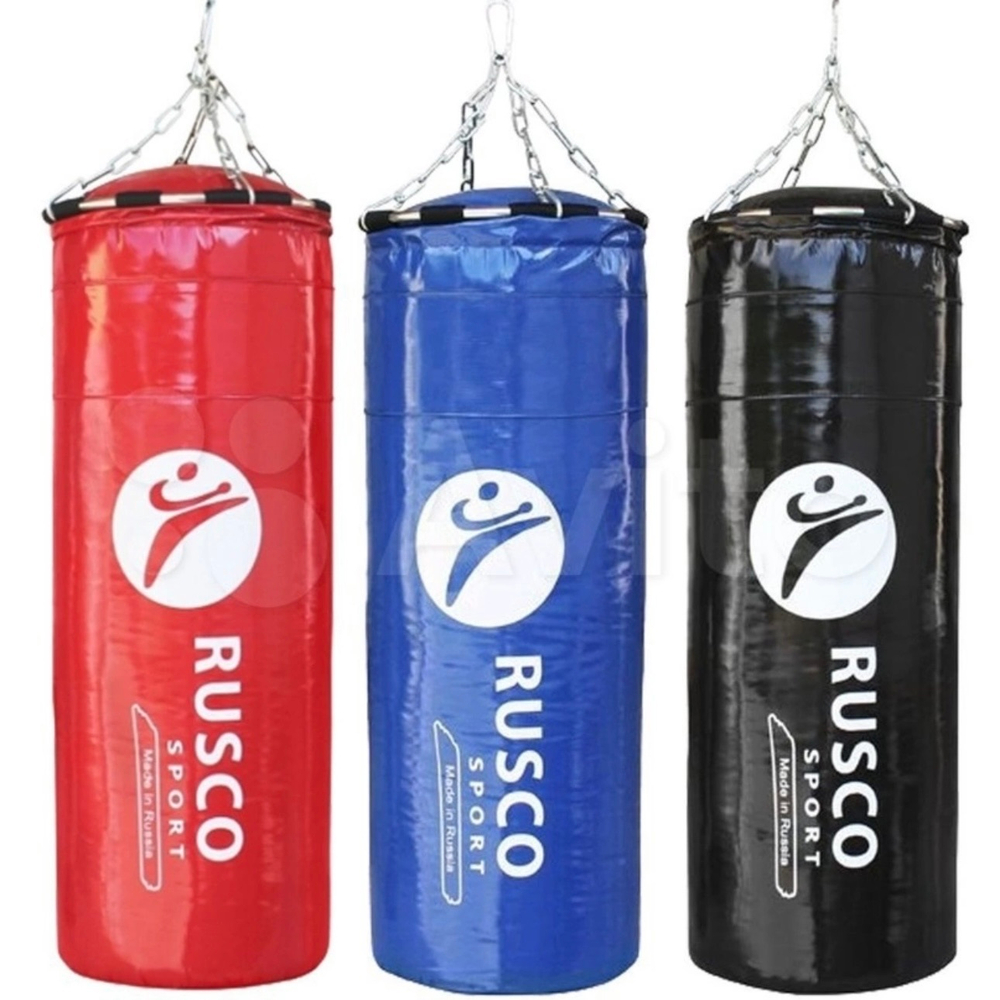Мешок бокс."RuscoSport" Вес 45 кг(+/- 5кг),150 см, d35 (черный, красный, хаки, синий)