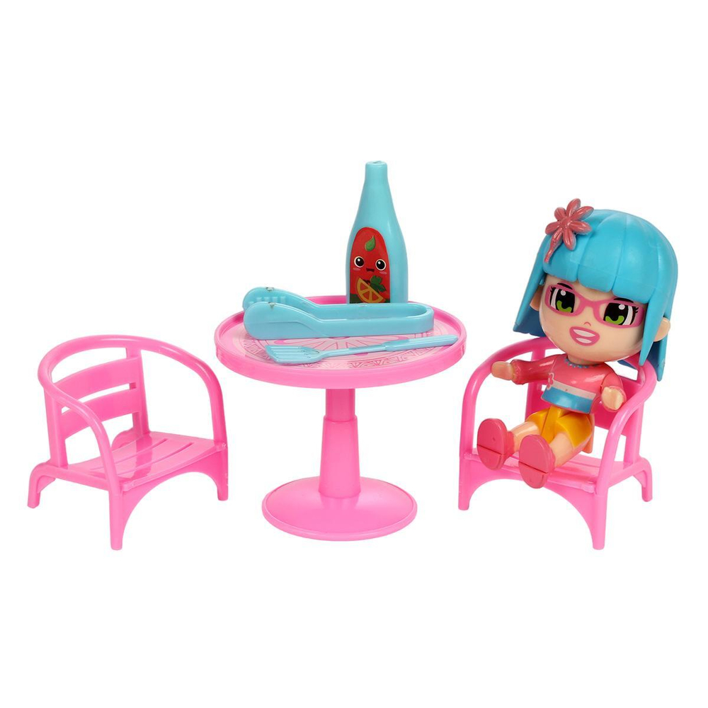 Игрушечный дом для куклы с мебелью и фигурками коробка 6617-1A