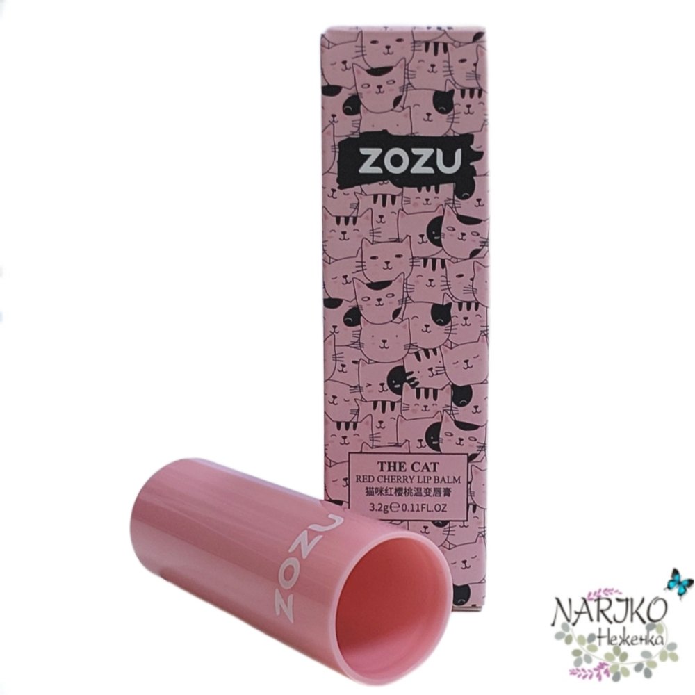 Увлажняющий бальзам для губ ZOZU The CAT Red Cherry с ароматом красной вишни, 3,2 гр.