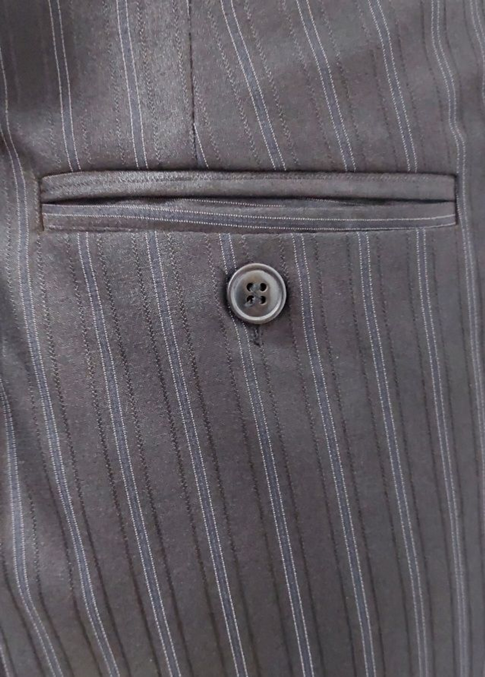 Брюки мужские классические тёмно-синие летние в полоску 52