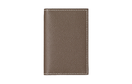 HERMES MC² Euclide 4 Card Slots Epsom Calfskin Card Holder Men"s Elephant Gray