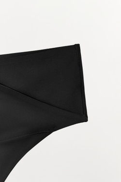 ZARA ТРУСЫ ТАНГА ИЗ СМЕСОВОГО ПОЛИАМИДА С ПЕРЕКРЕСТНЫМ ПОЯСОМ, ЧЕРНЫЙ