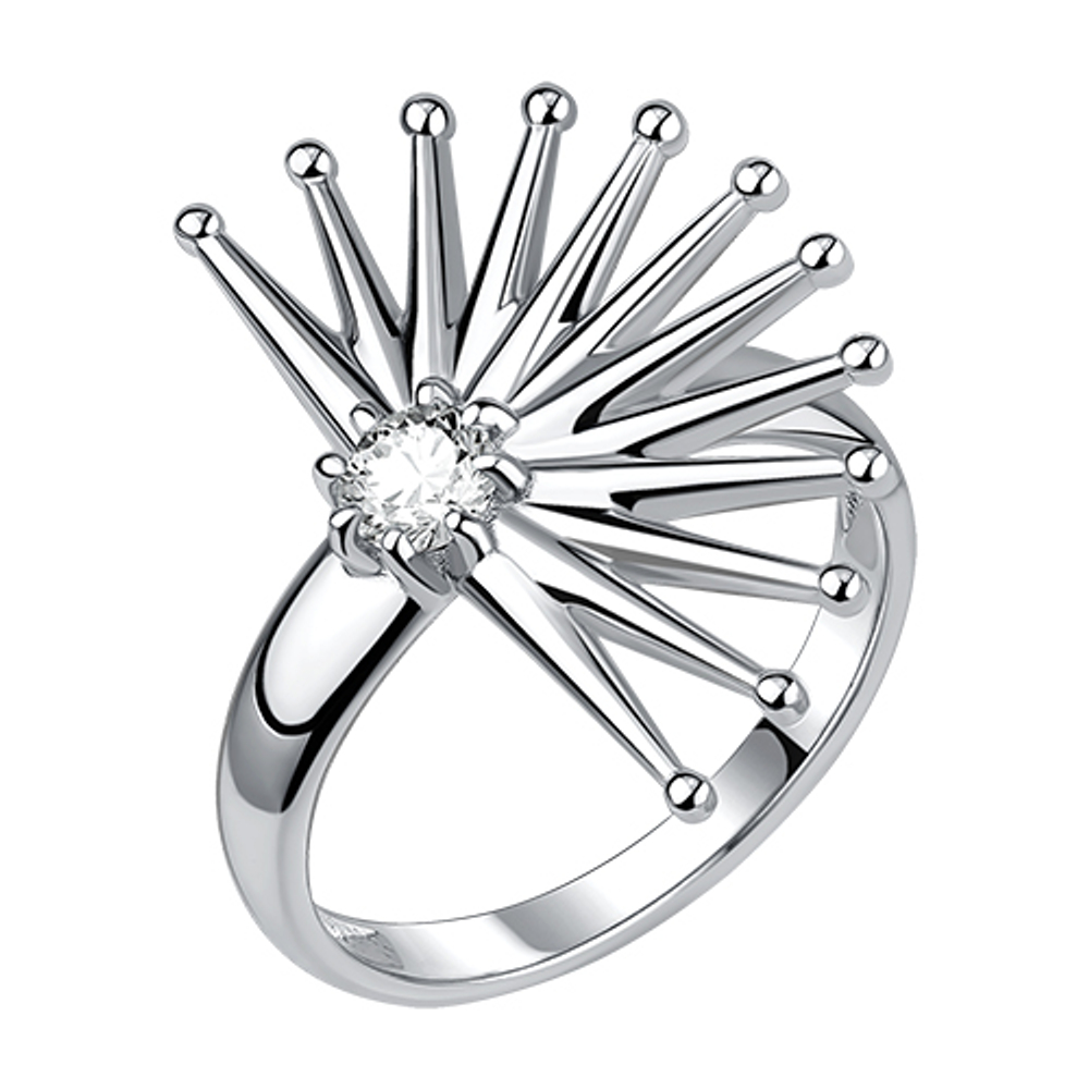 Кольцо из серебра с фианитами